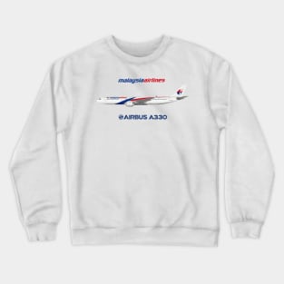 Illustration Of Malaysia Airlines Airbus A330-300 Crewneck Sweatshirt